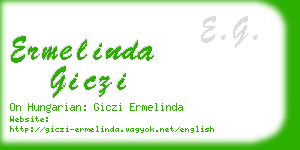 ermelinda giczi business card